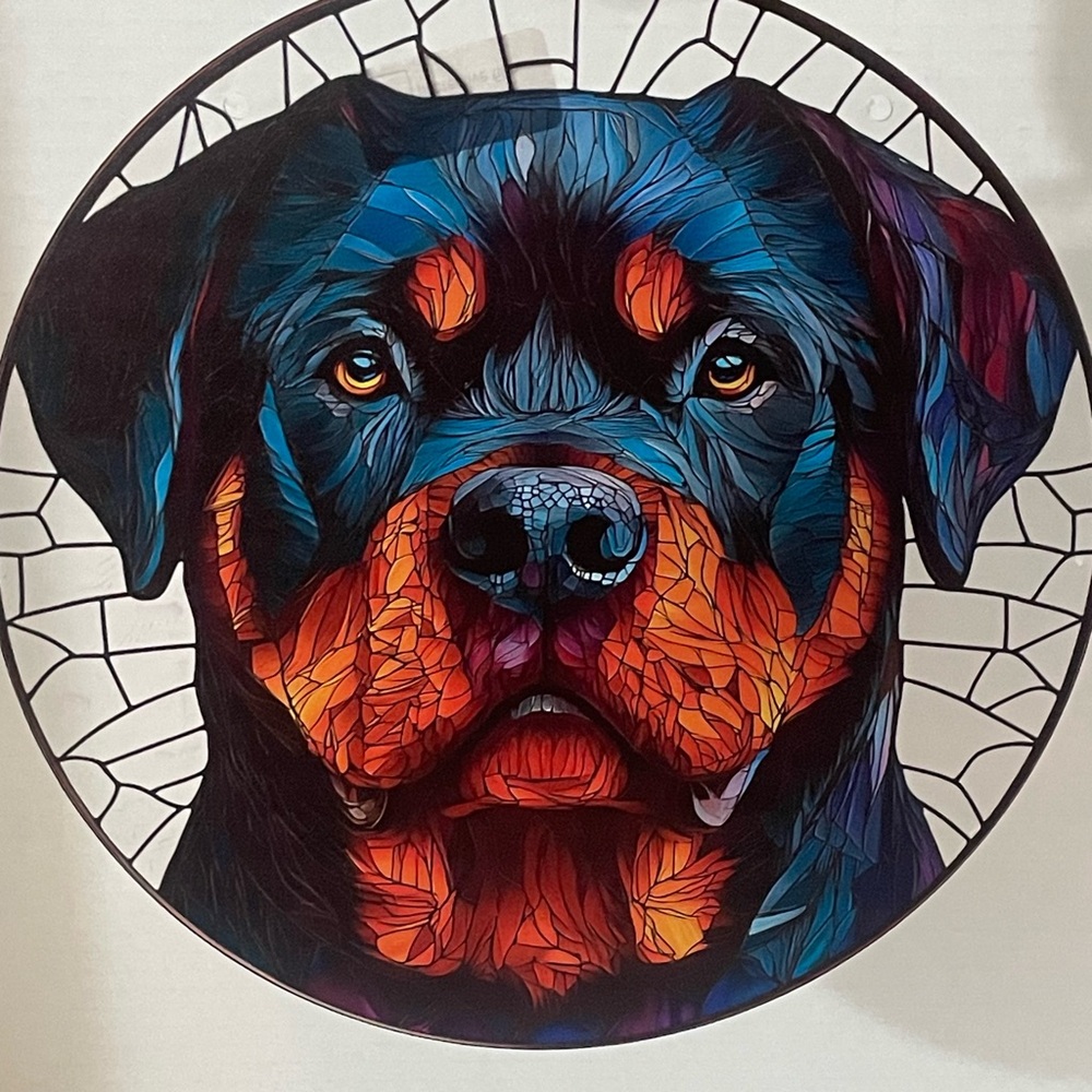 Suncatcher Acrylic 9” Rottweiler Dog Home Cabin Decor